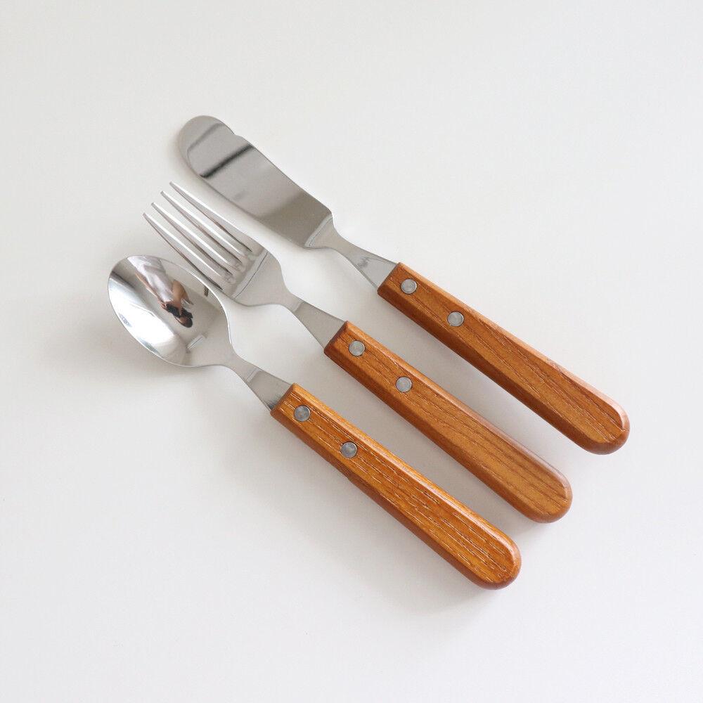 아이보리 브라운 핸들 디저트 커트러리