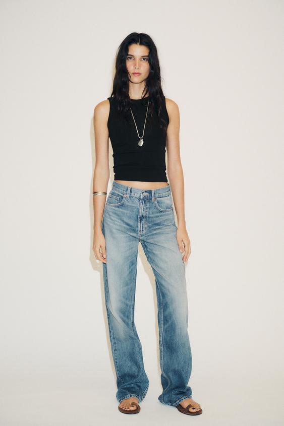 JEANS TRF WIDE LEG TIRO ALTO FULL LENGTH