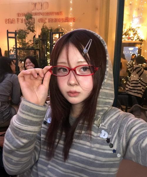 오디피기X탄산 스트라이프 버튼 후드집업 아이보리