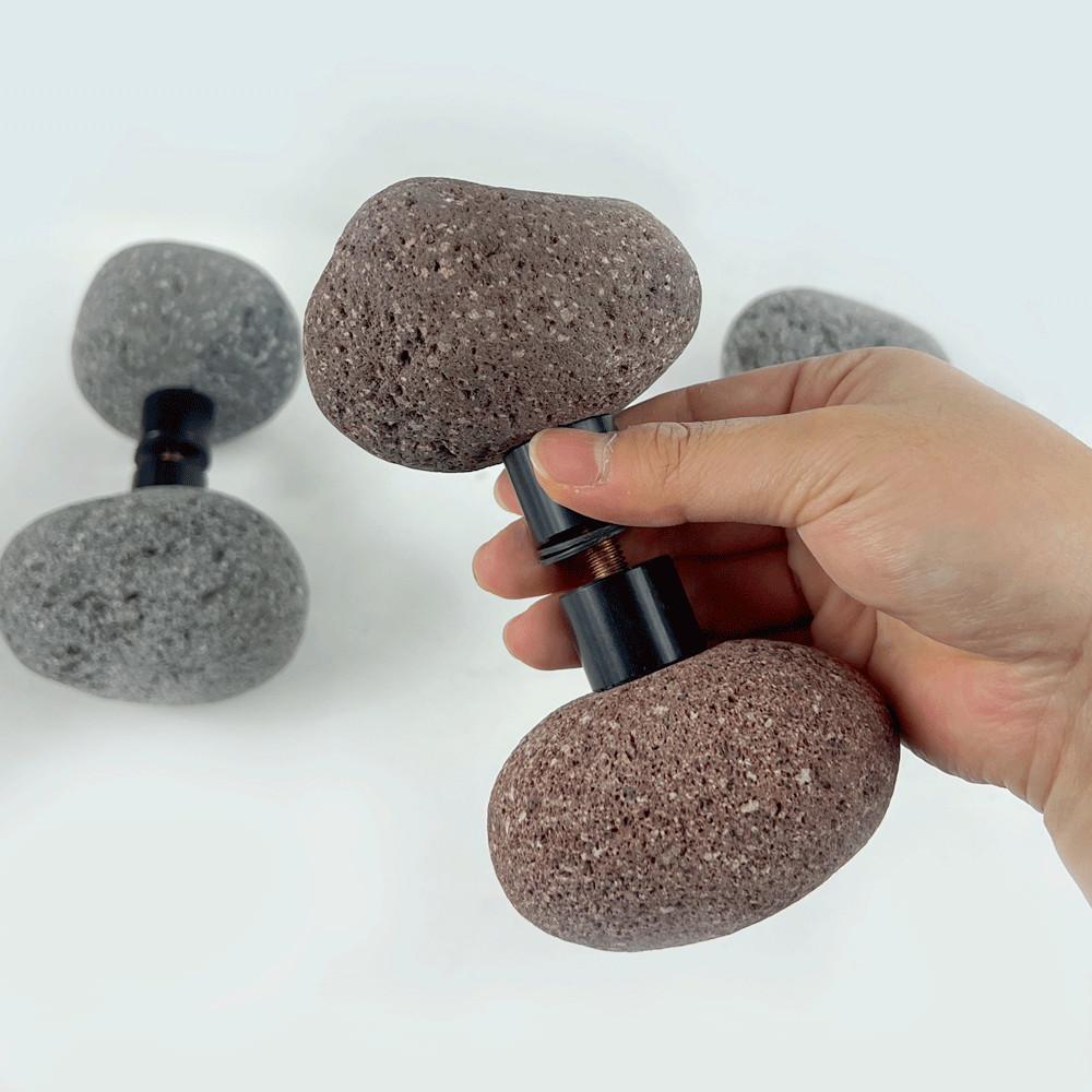 조약돌 강화도어손잡이 카페 매장 유리문 인테리어