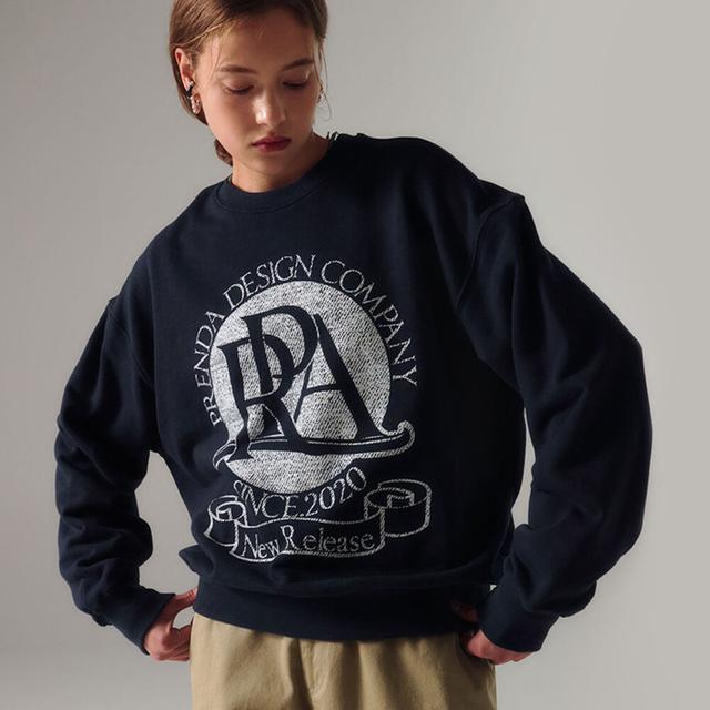 [단독] ROUND LOGO CREWNECK SWEATSHIRT NAVY