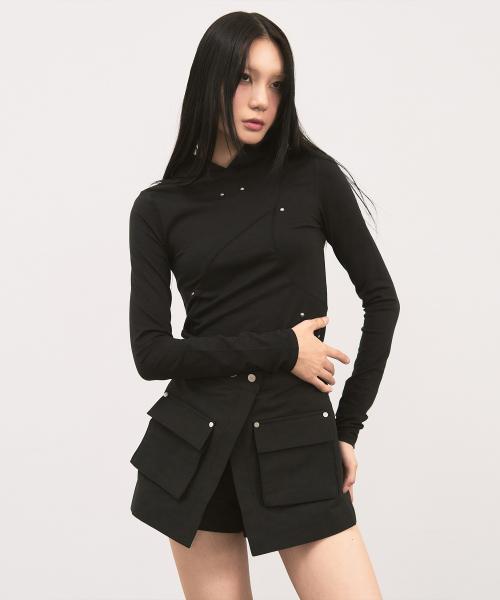 스터드 라인 후드 [black]