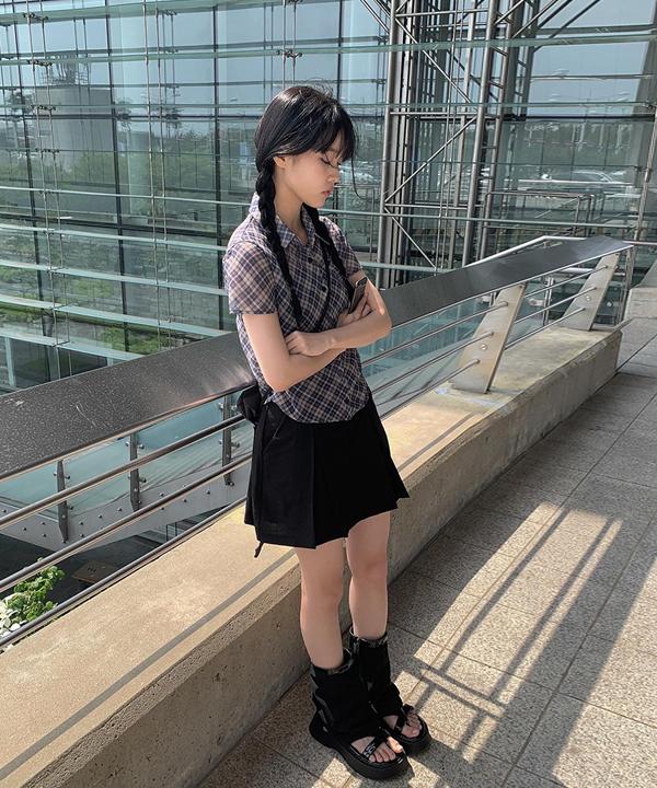 릭스 체크 반팔 셔츠