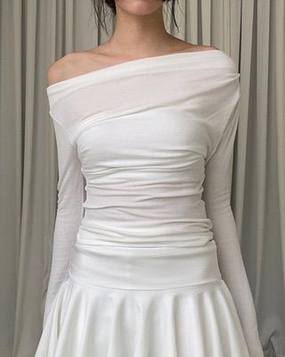 may shirring drape tee (4color)