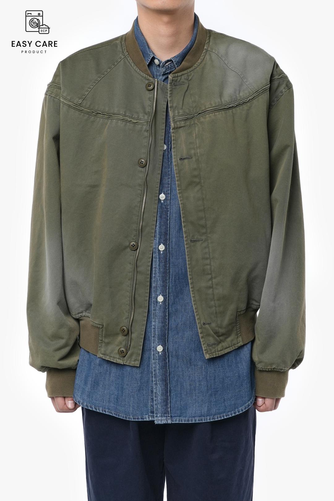 KHAKI SPRAY WASHED CUP SHOULDER JACKET (ECP GARMENT PROCESS)