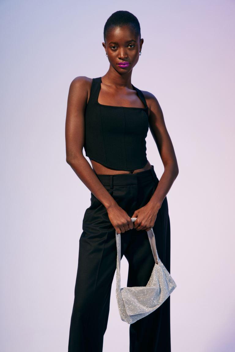 Lacing-detail corset top