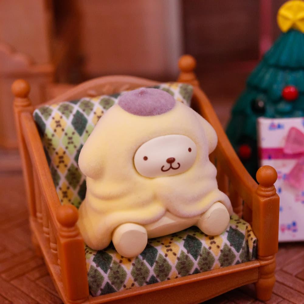 산리오 이불 덮은 폼폼푸린 미니어처 피규어