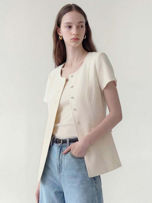 하나 노카라 트위드 자켓 / HANA NO COLLAR TWEED JACKET_2colors