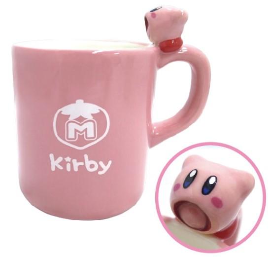 별의 커비 캐릭터 피규어 머그 핑크
