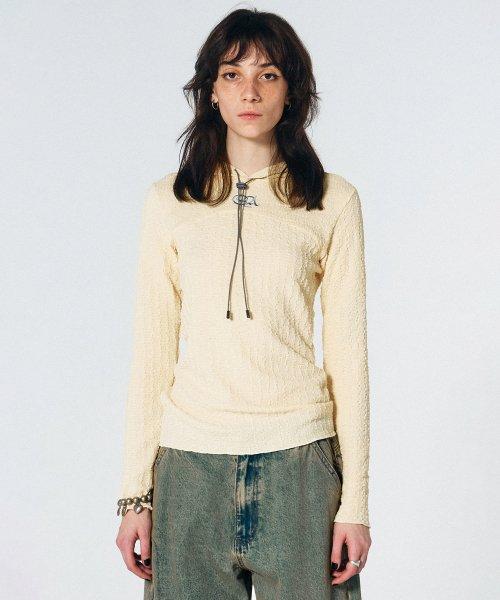 E-string Crinkle Hoodie Lemon