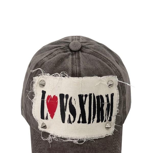 LOVE STUD BALL CAP (WASHED BROWN)