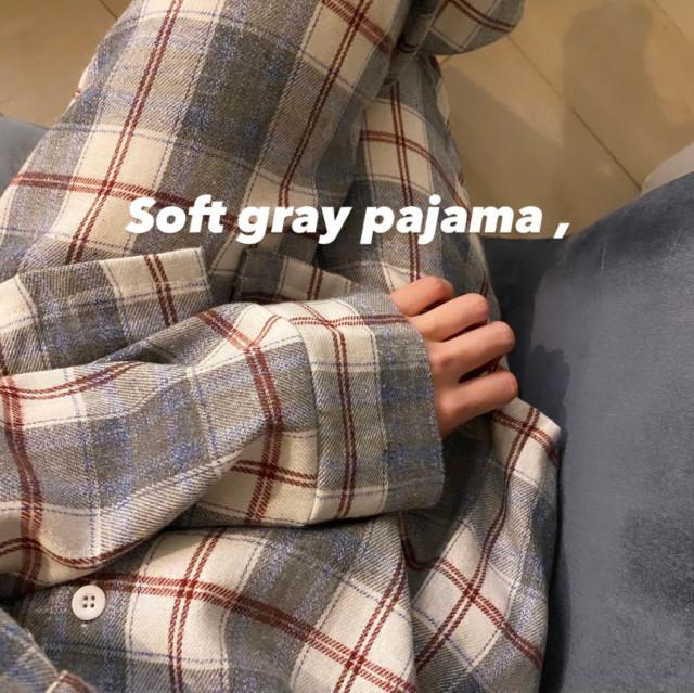 [당일출고,커플잠옷] Soft gray 넉넉한 무드체크 신혼부부커플잠옷 울랄라자주 크리스마스잠옷 파자마파티