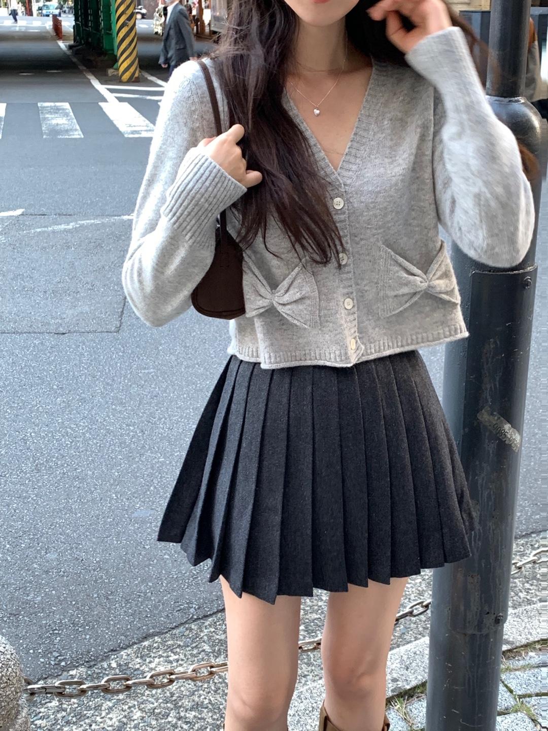 뮤어 울 플리츠 스커트