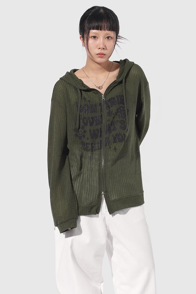 Behind See Through HD Zip Up [4color]