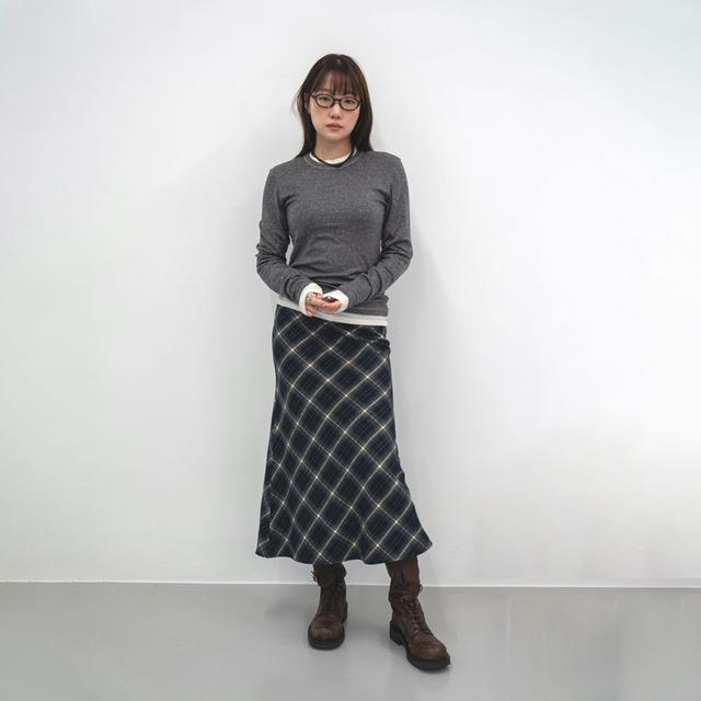 [3차 재입고]HBT Grace Check Skirt (NAVY)(12-23일 배송)