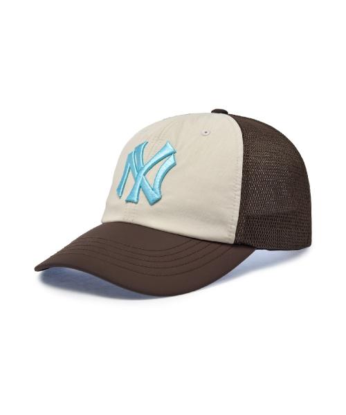 스포티브 컬러 블럭 메쉬캡 NY (Brown)