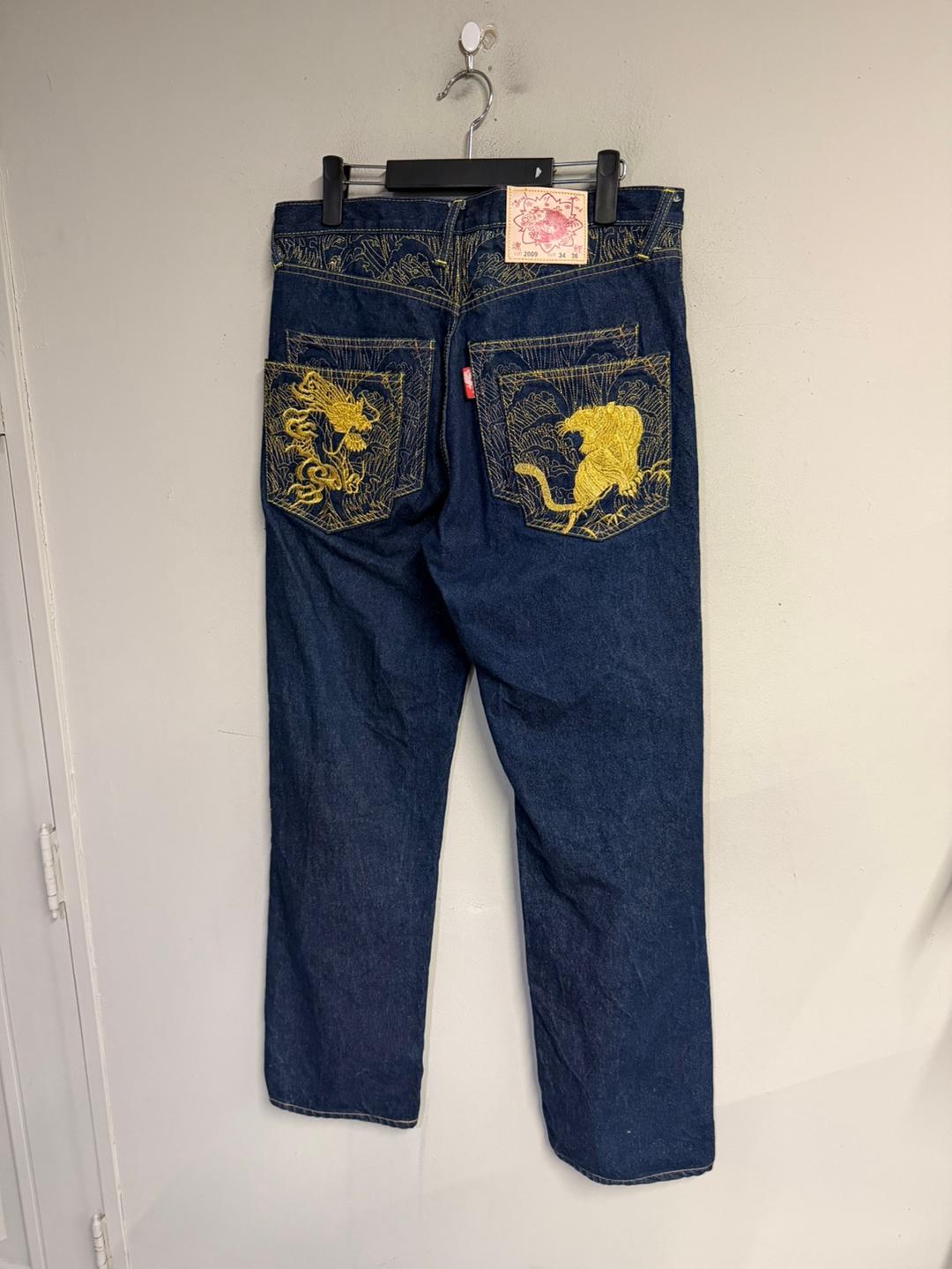 embroidery denim pants -5  (namebooth2)