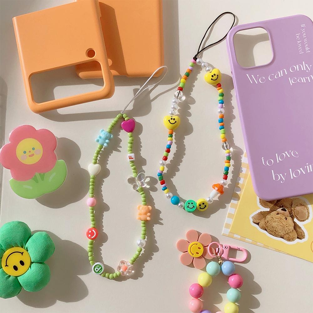 해피 젤리😃💖 핸드폰 키링 비즈 스트랩 핸드폰줄