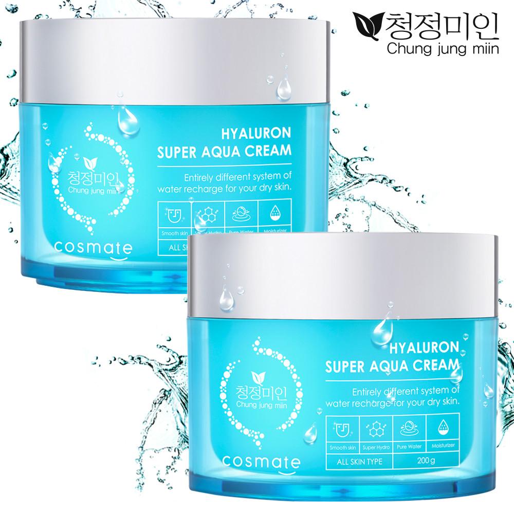 청정미인 1+1 히아루론 수분크림 200g 대용량 (보습+탄력+미백+주름개선+영양+끈적X)