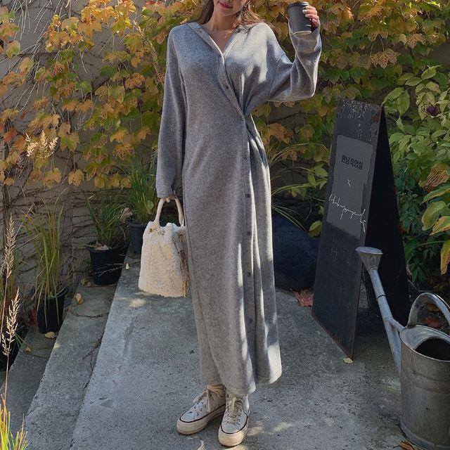 몰리드 투웨이 니트 롱 원피스