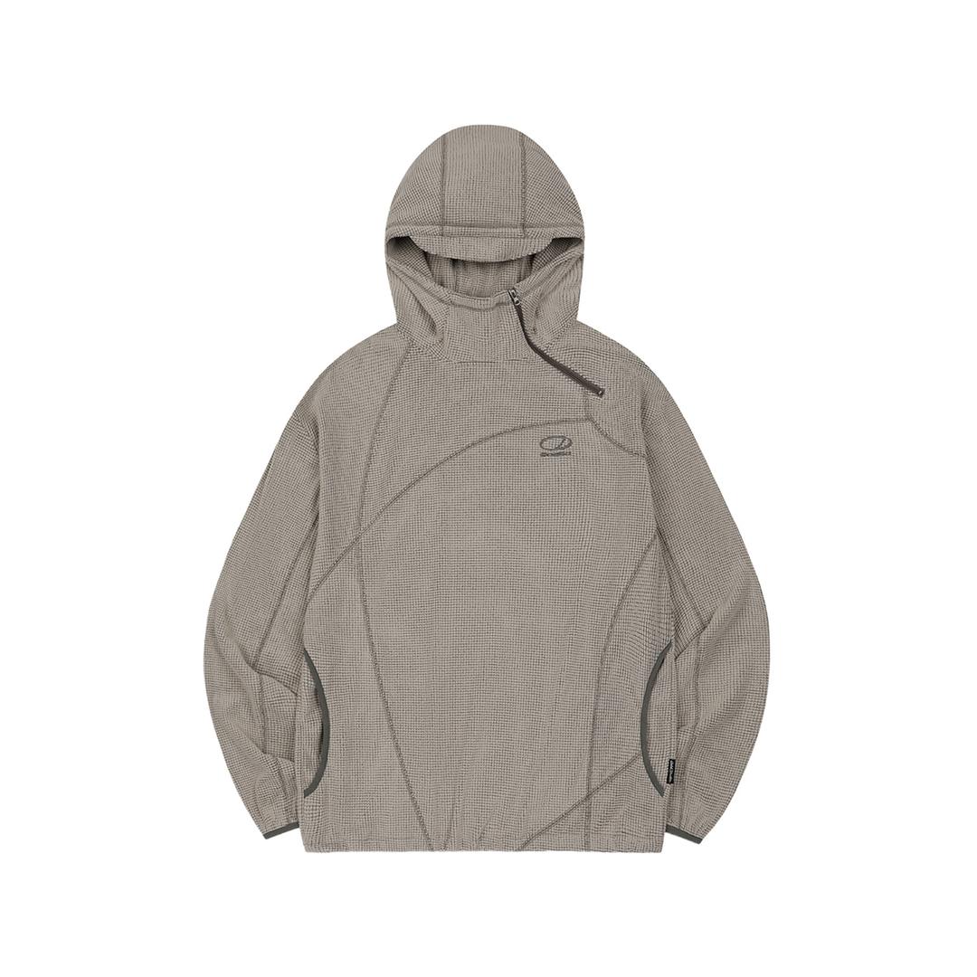 [11/21 예약발송] 와플 커버 스티치 후드 티셔츠 - BEIGE