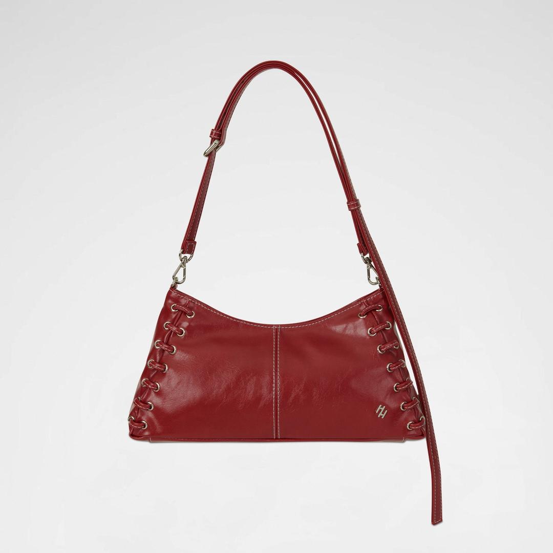 EYELET-DETAIL BAG / RED