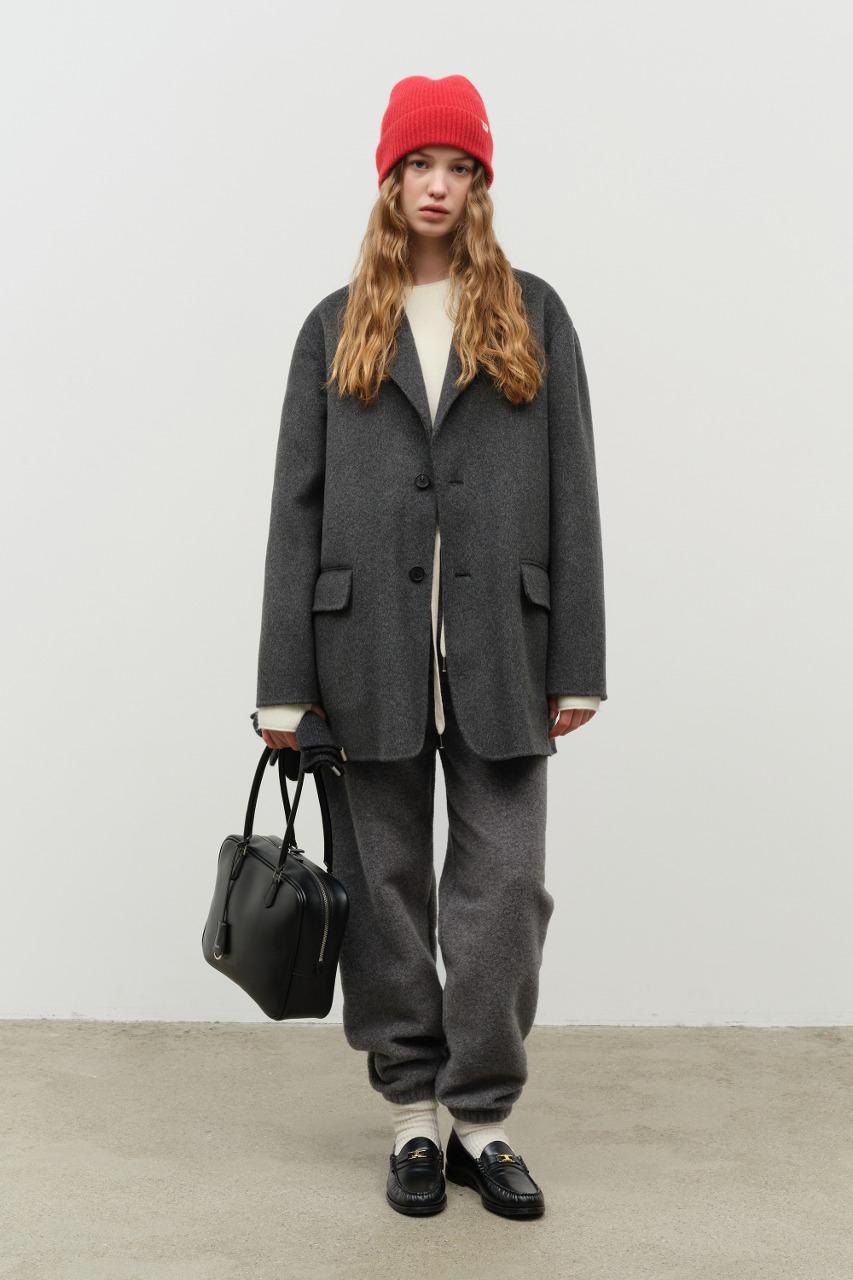 UNISEX BOUCLE JOGGER PANTS MELANGE GREY