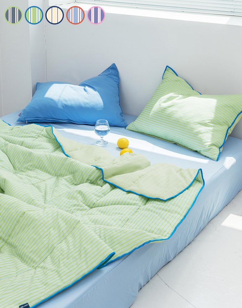 데뮤어 스트라이프 순면 뱀부 여름 차렵이불 SS Q 5컬러