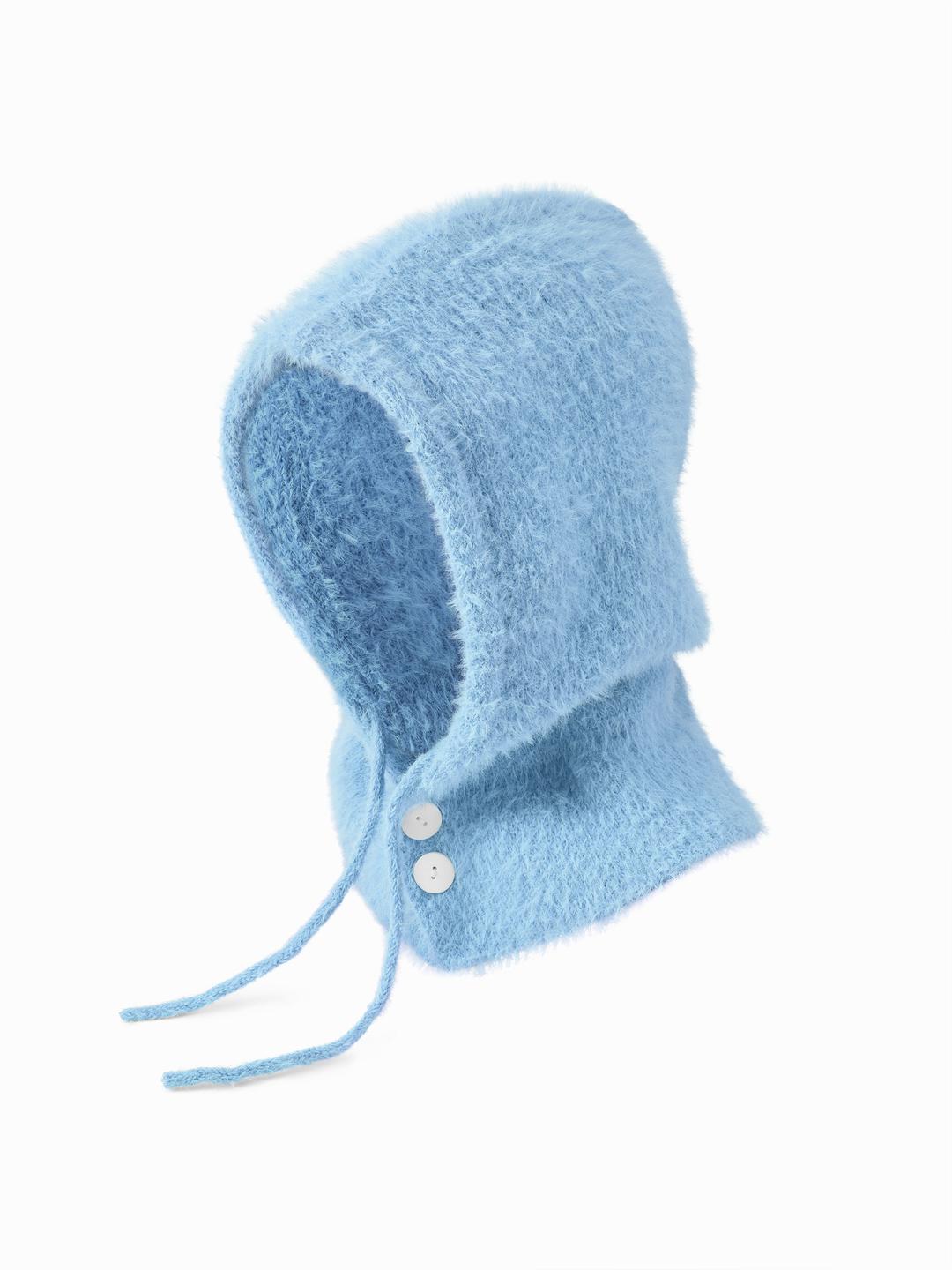 BUTTON & LACE UP BALACLAVA CAP