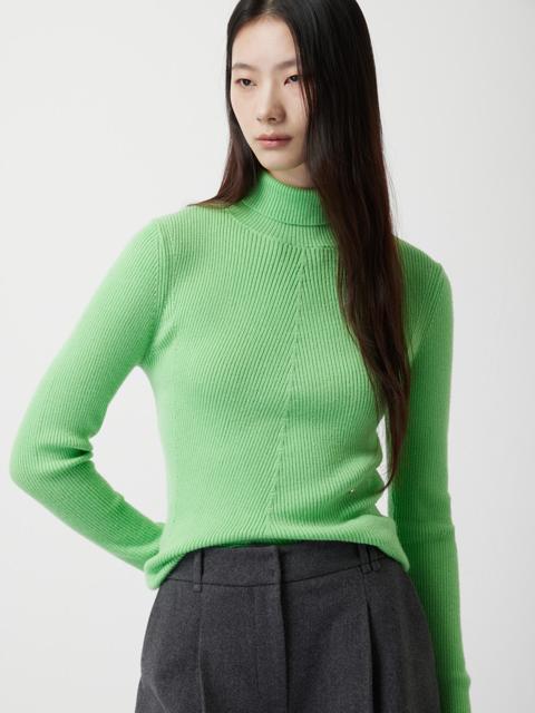 울 골지 목폴라 슬림핏 니트 탑_Z254KSK106