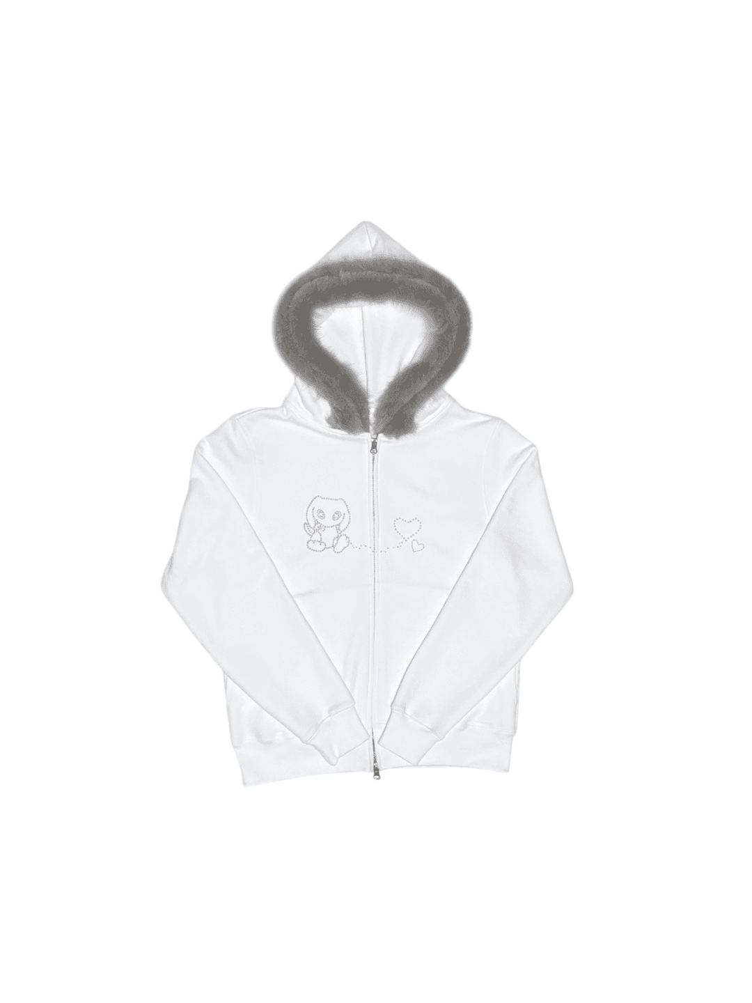 (9/26일 예약배송) (*RE-STOCK*) PORI’S LOVE (SET UP) FUR HOOD ZIP-UP - WHITE