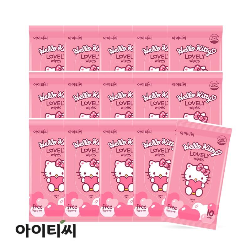 헬로키티 러블리 휴대용 물티슈(10매)X15팩