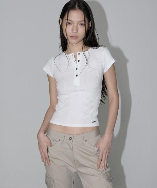 Silvery Button Top (white)