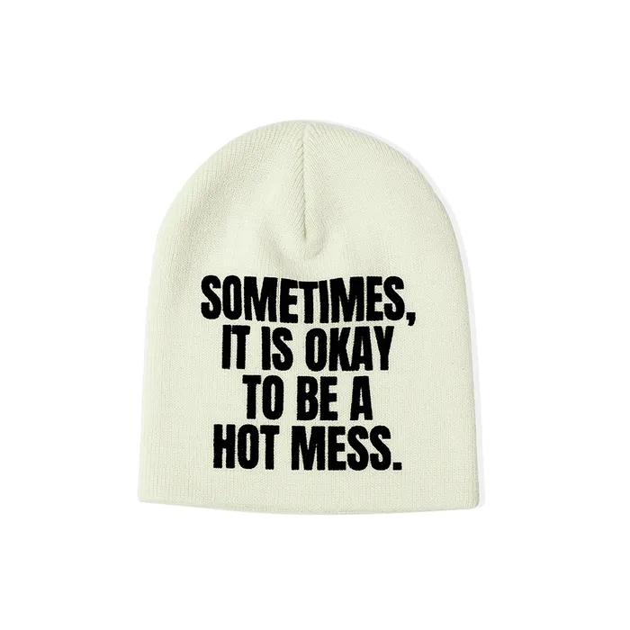 LETTERING BEANIE, IVORY