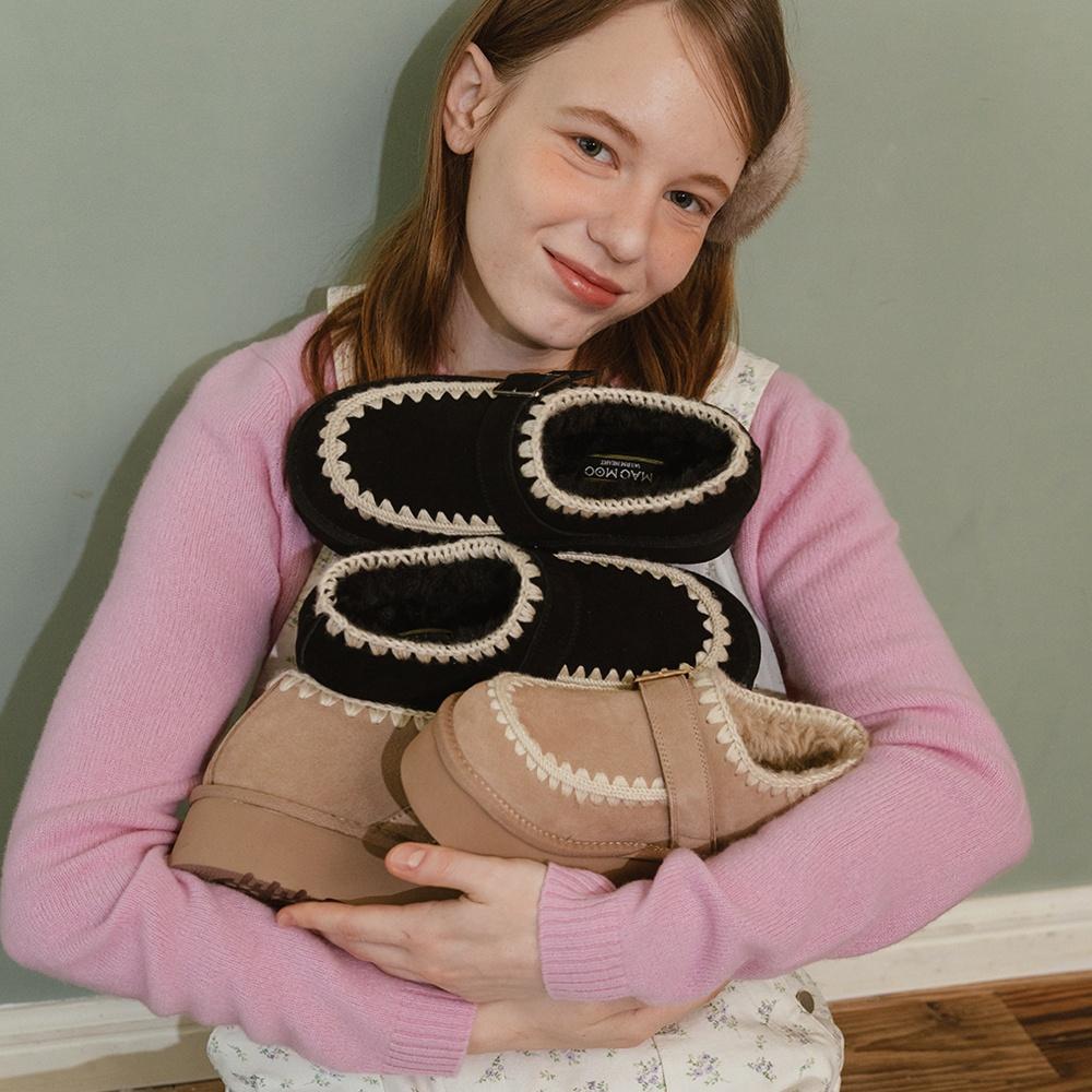 [유튜버PICK] Bbodeuk 3Color 소가죽 방한슈즈 4cm