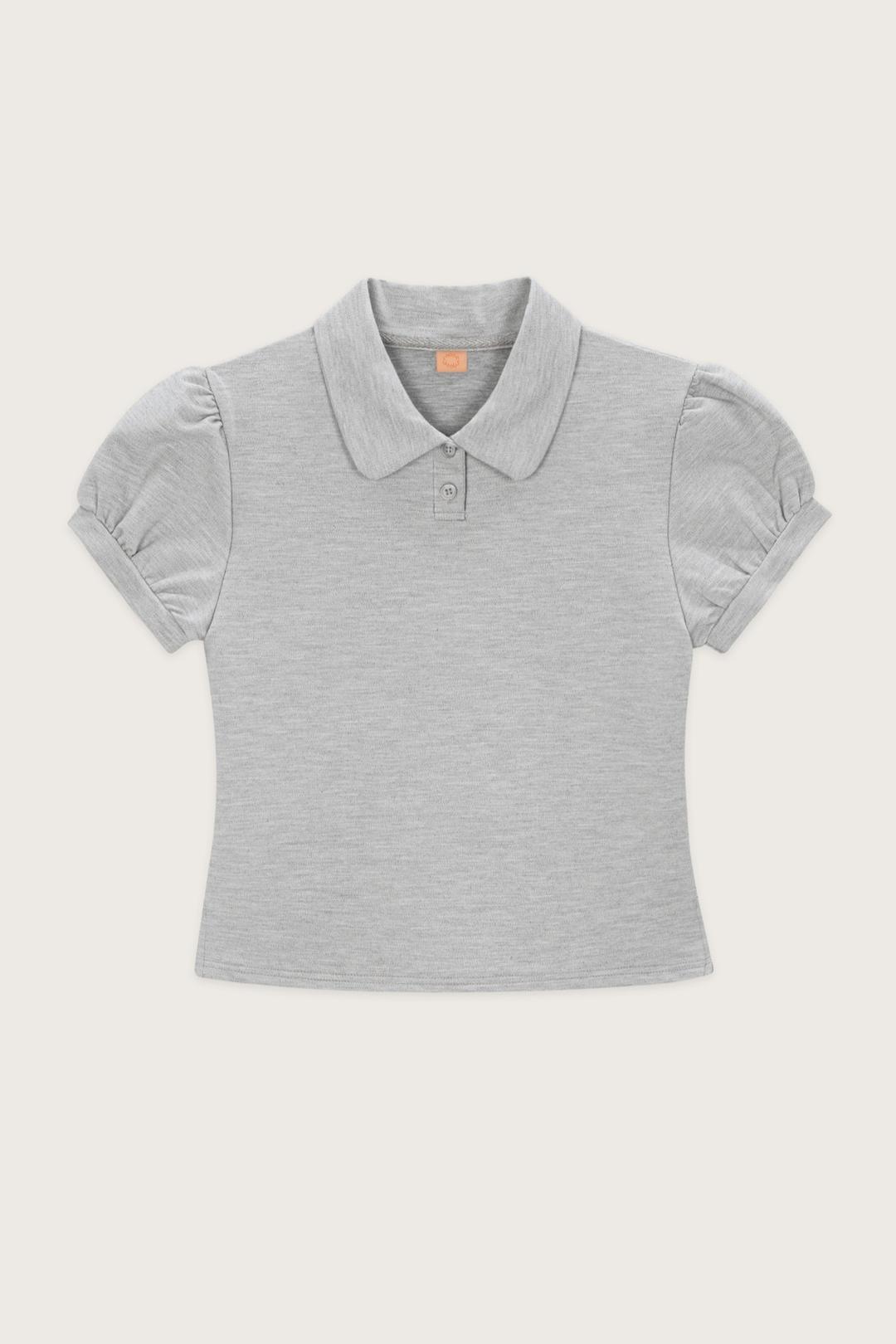 PUFF COLLAR T-SHIRT (MELANGE GREY)