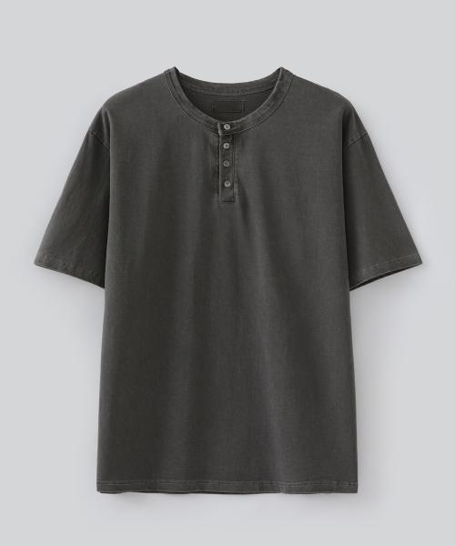 피그다잉 헨리넥 티셔츠 (차콜)