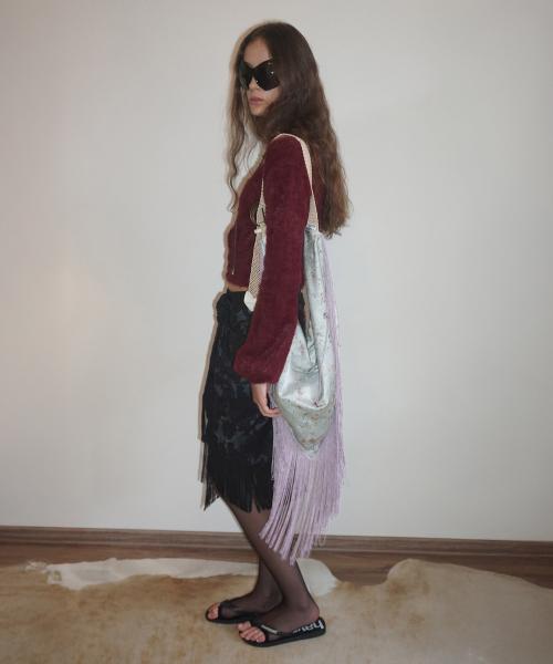Fringe Scarf Bag Dusty Blue