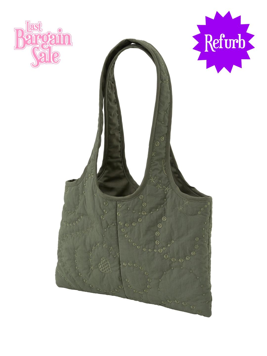 [Refurb] Broderie Padded Square Bag - Khaki