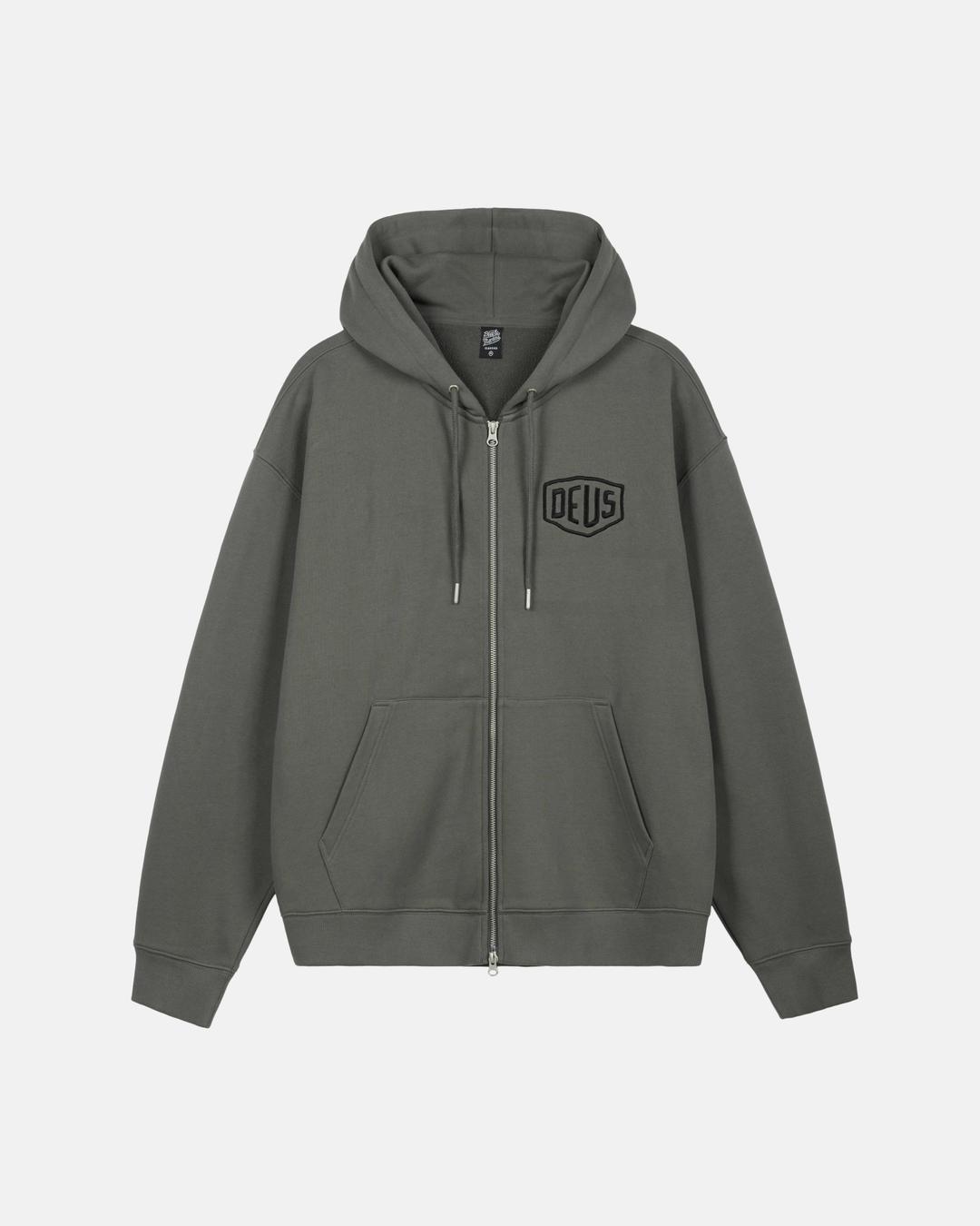 College Address Hoodie Zipup_Charcoal