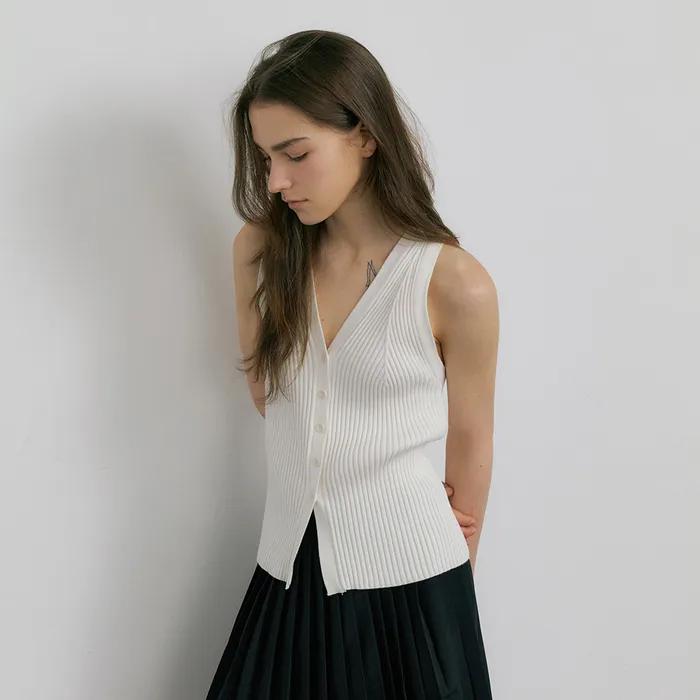 [11th] HALTER RIBBED KNIT VEST_2COLOR