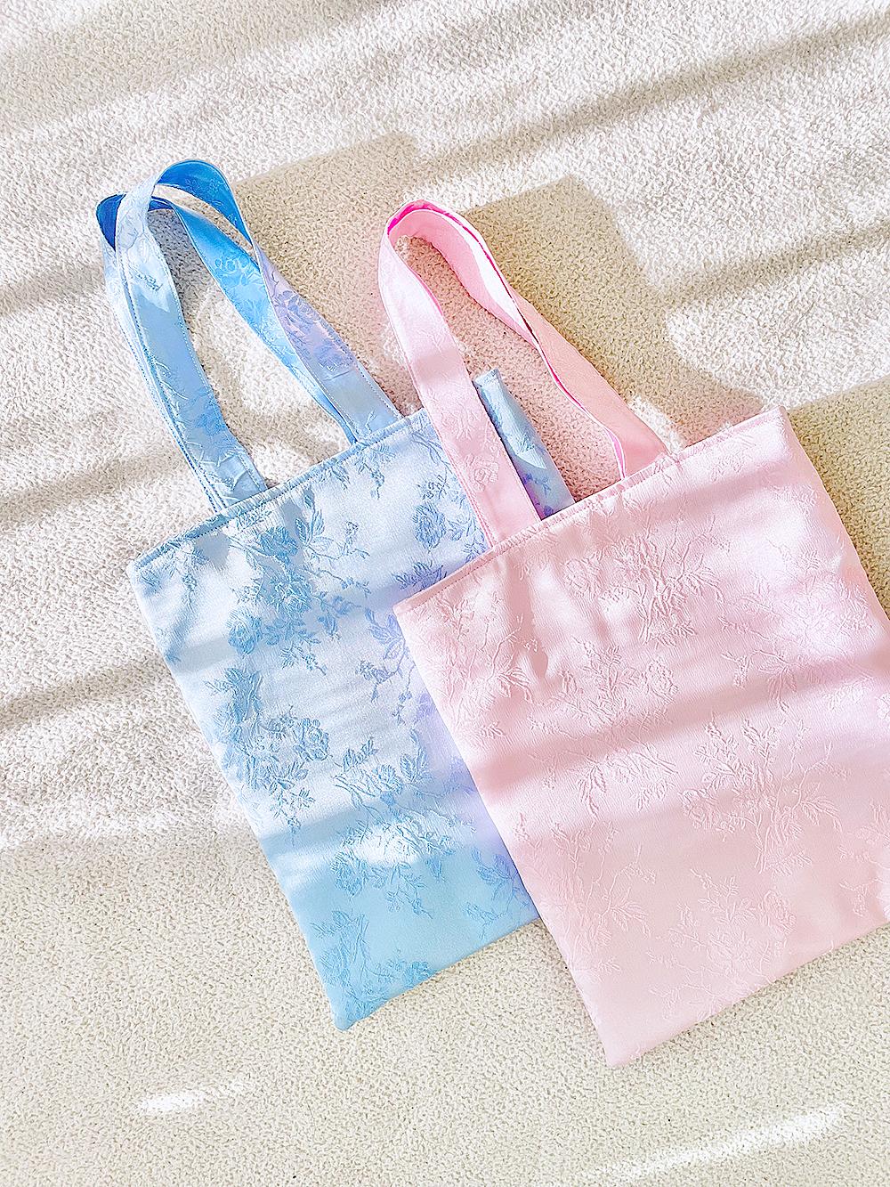 Baby Rose Embroidery Satin Mini bag (2Color)