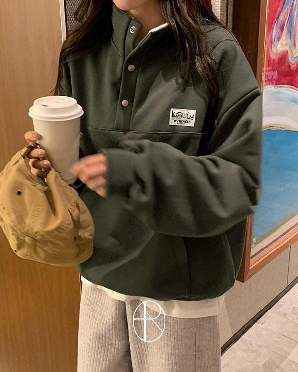 [데일리템/캐주얼][MADE] 퍼지 배색 스냅 맨투맨 (ver.어텀)