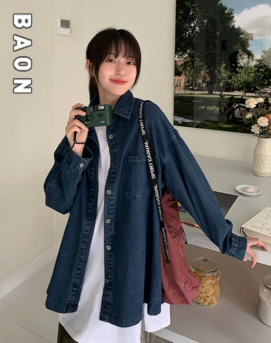 [2천장돌파][BAON] 크레디 데님 포켓 셔츠 (2color)