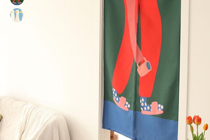 못없이 설치하는 패브릭 중문 현관 가리개커튼(압축봉 증정) 3type