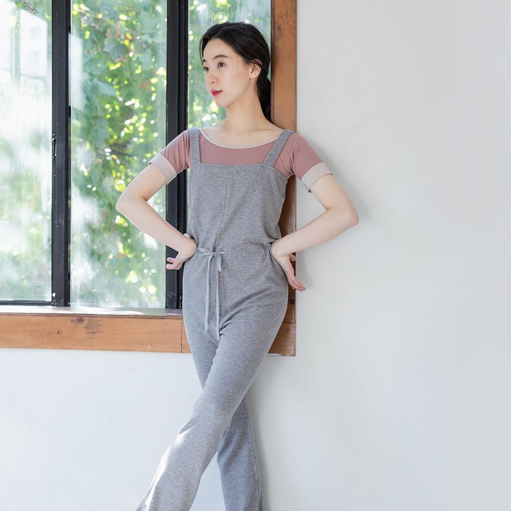 Jelly 니트 발레 오버롤 발레복 요가 필라테스 팬츠 롬퍼 땀복 멜빵바지