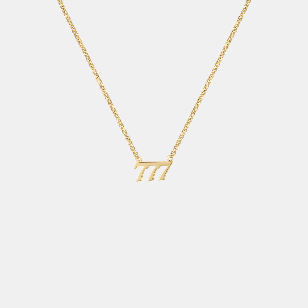 하트 플랫 트리플 목걸이 - 777