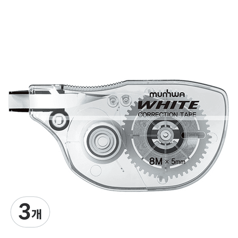 문화연필 수정테이프 5mm x 8M, 화이트, 3개 - 수정테이프 | 쿠팡