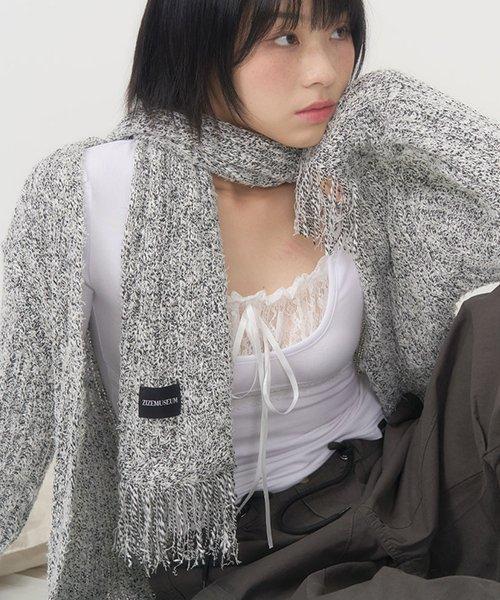 MIX KNIT MUFFLER (WHITE)