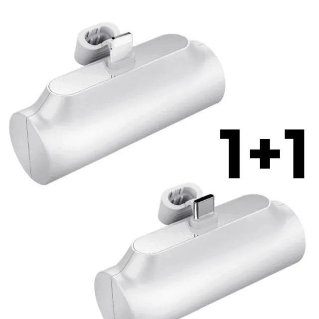 1+1 보조배터리 당일 배송 발송 아이폰 갤럭시 삼성 일체형 5000 mAh 8핀 C타입 배터리 스마트폰 핸드폰 휴대폰 휴대용 수학 여행 여행용 거치 미니 포켓 도킹형 보조배터리